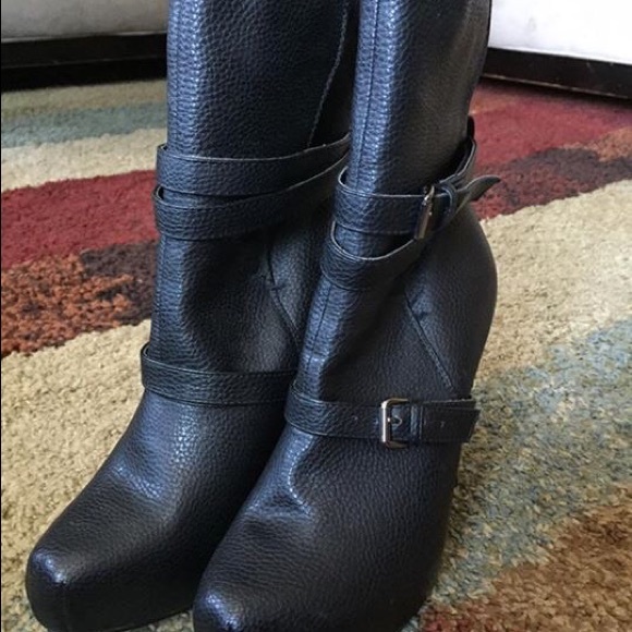 Black Platform Booties - Picture 3 of 3