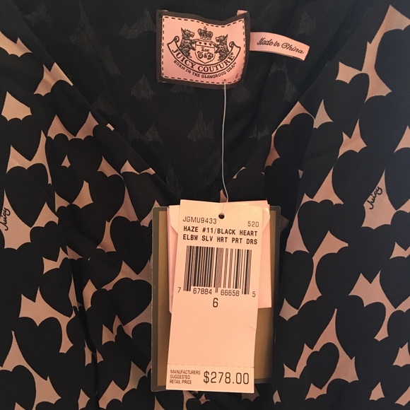 JUICY COUTURE silk heart print flouncy dress NWT - Picture 2 of 4