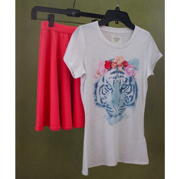 Abercrombie & Fitch Coral Skater Skirt - Picture 5 of 5