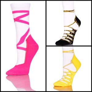 Teen Novelty Ballet Print Socks Set Of 3