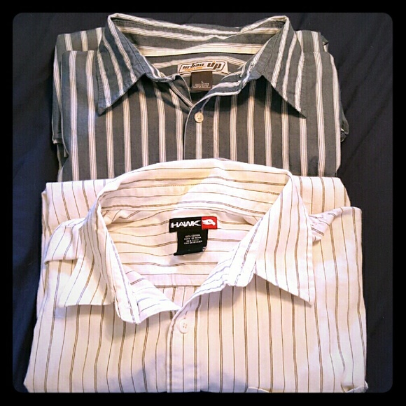 Lot of 2 men's long sleeve button up shirts