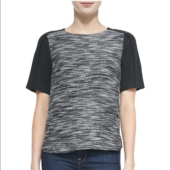 AMAZING Vince Tweed Knit S/S Top SZ L - NEW w/tags