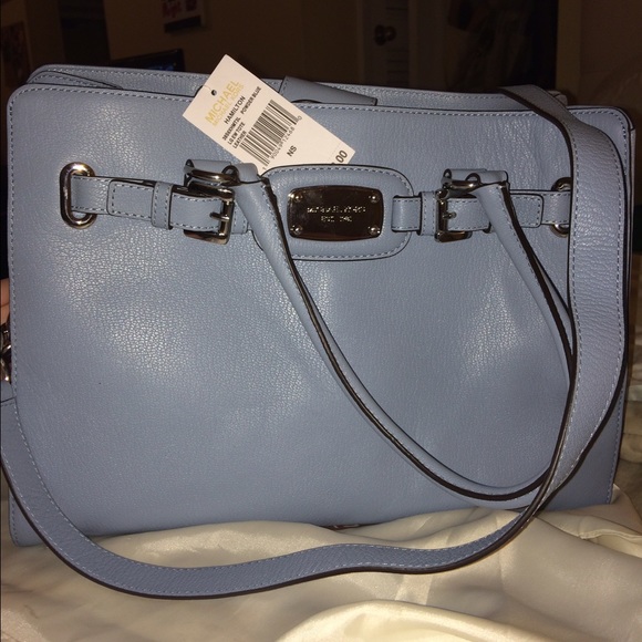 Michael Kors Hamilton Powder Blue Leather purse
