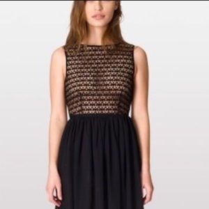 Black Lace Chiffon Dress from American Apparel