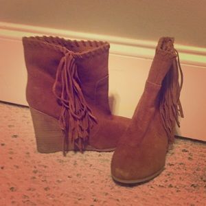 Steve Madden fringe booties