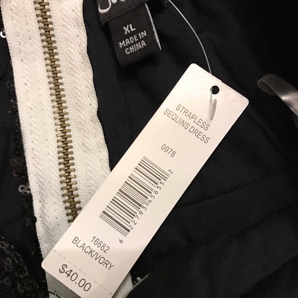 Black and cream strapless dress - Picture 2 of 2