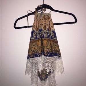 LA Hearts Floral Halter Tank Top