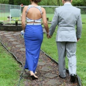 Royal Blue Blush Prom Dress