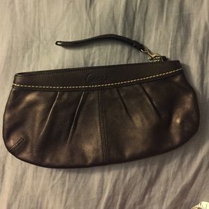 Coach black wristlet clutch