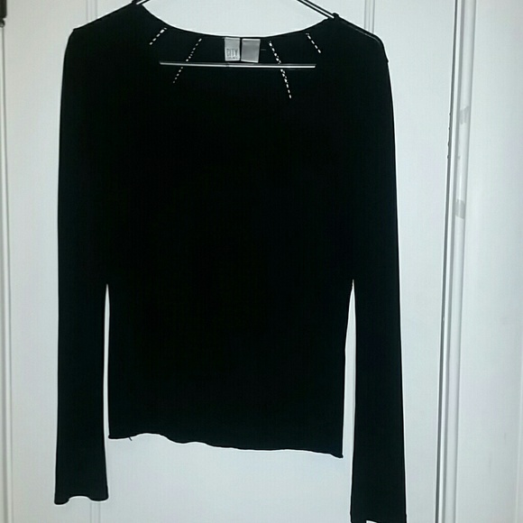 EUC DKNY Semi See Through Evening Top/Long Sleeve