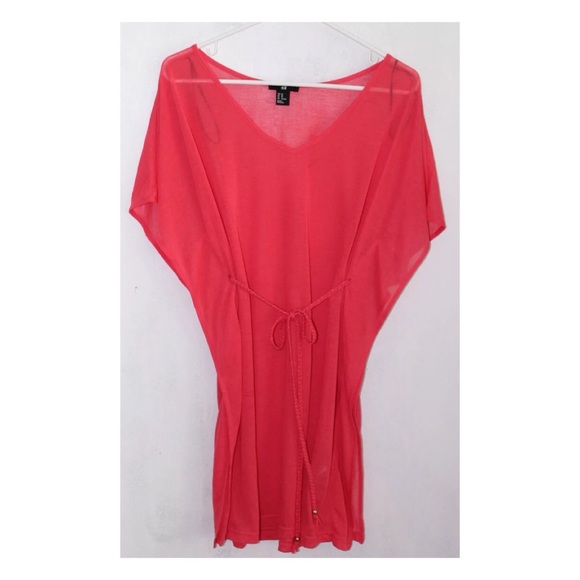 Hot Pink bathing suit cover up / boho top