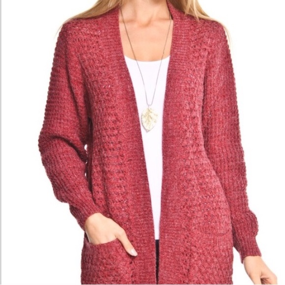 💥HOST PICK💥Rust Open Crocheted Long Cardigan🍂 - Picture 2 of 4