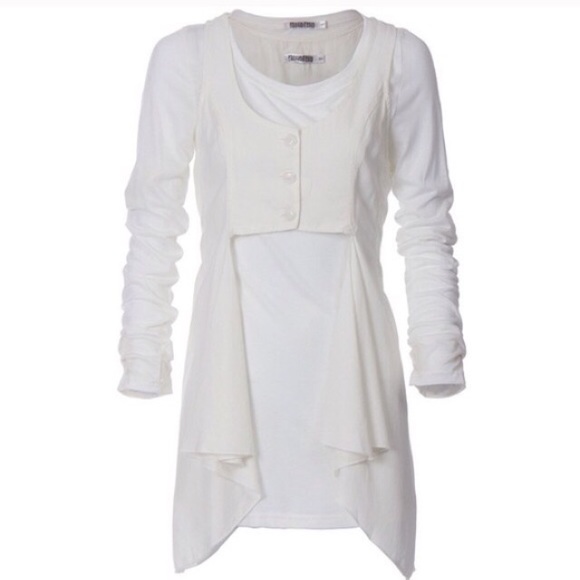 ~2x HP~ MONORENO 2-Piece Long Sleeve Top W/Vest XS - Picture 2 of 5