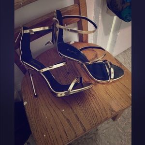 Gold strap heels