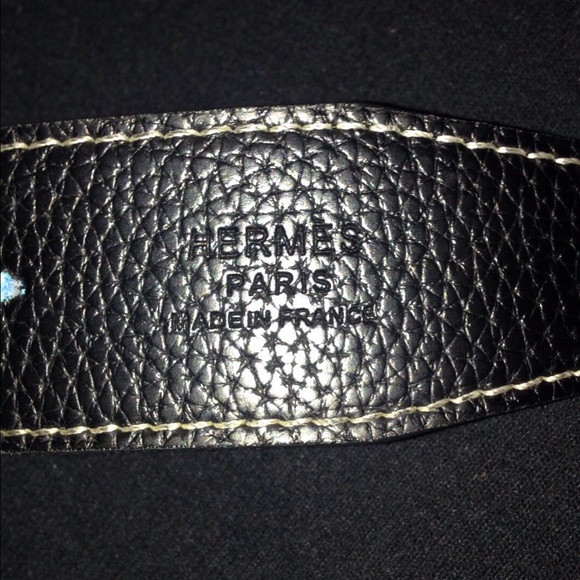 Hermes black belt red Buckle