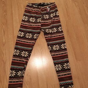 High-waisted fleece leggings