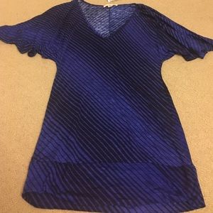 Blue and blacked striped tee