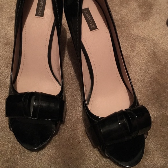 Black leather heels