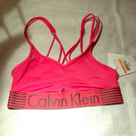 Calvin Klein pink iron sports bra / bralette