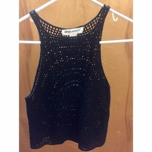 Black, crochet crop top