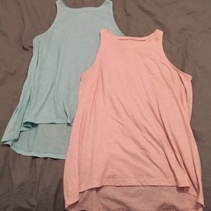 Baby blue & soft pink relaxed fit tanks