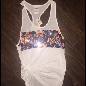 PINK razor back sequin tank top