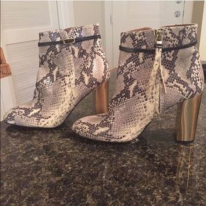 Topshop snakeskin and gold booties size 9
