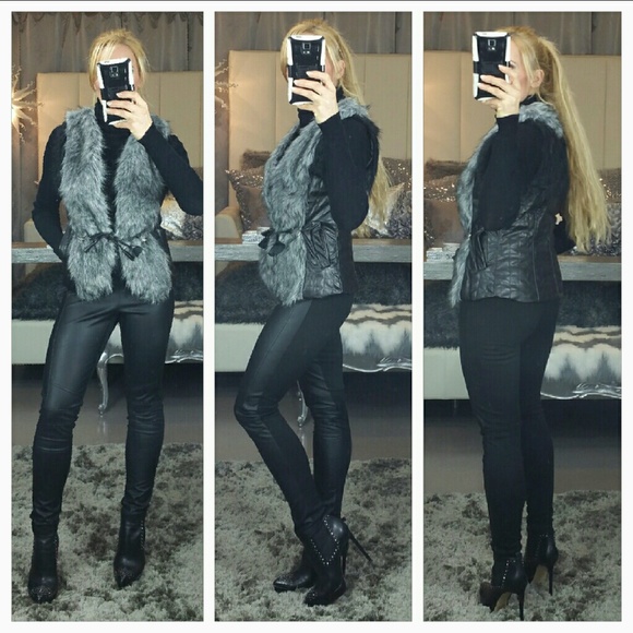 💋LAST ONE!!💋 Glamorous gray faux fur vest - Picture 4 of 4