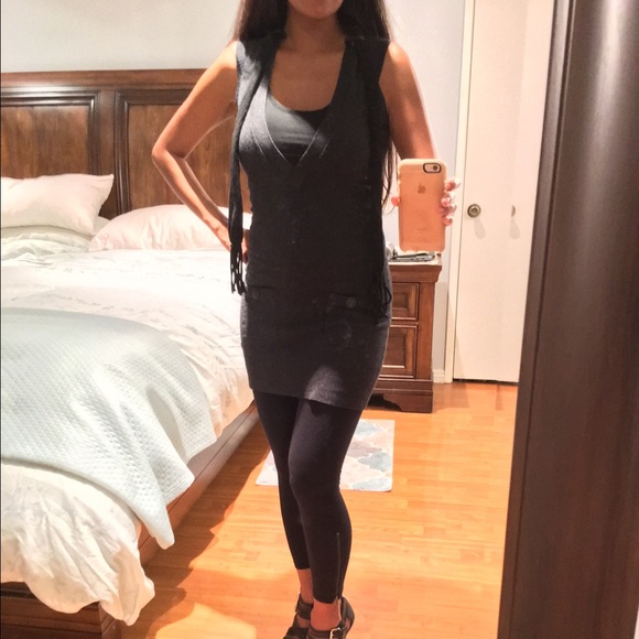 Guess sleeveless sweater mini dress