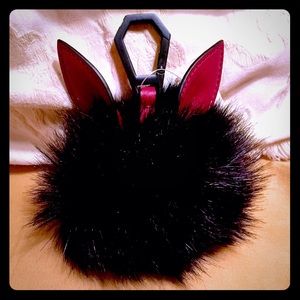 KENDALL + KYLIE Faux Fur & Leather Bag Charm w/Tag