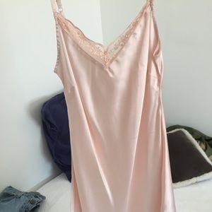 Baby pink silk slip dress size medium