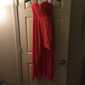 Coral High Low Dress