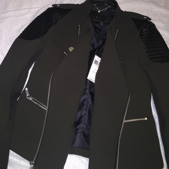 NWT BCBG jacket leather shoulders - Picture 3 of 4