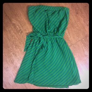 Express Strapless Dress with Tie Waist