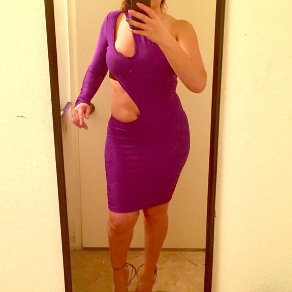 Cocktail party midi  dress purple