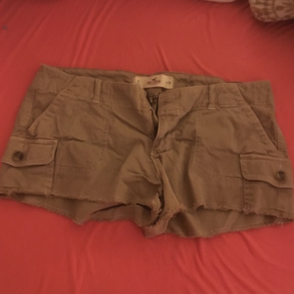 Hollister Khaki Cargo Cut Offs