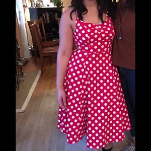 Red and White Polka dot dress