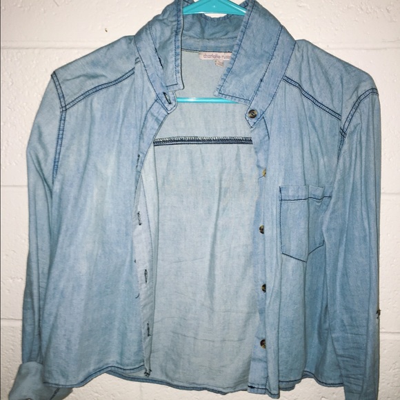 Denim long-sleeve button down