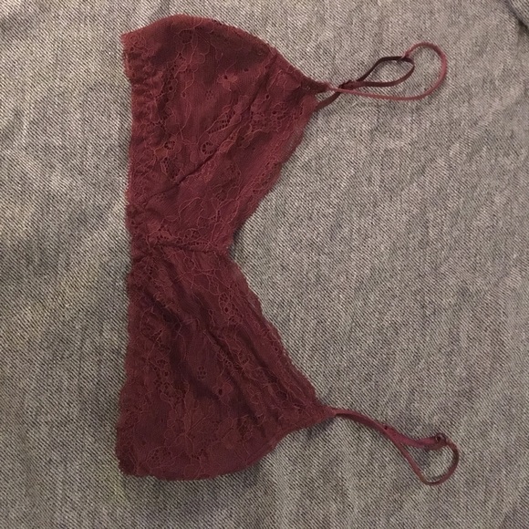 Maroon lace bralette