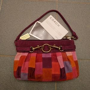 Never used! Brushed suede Coach wristlet