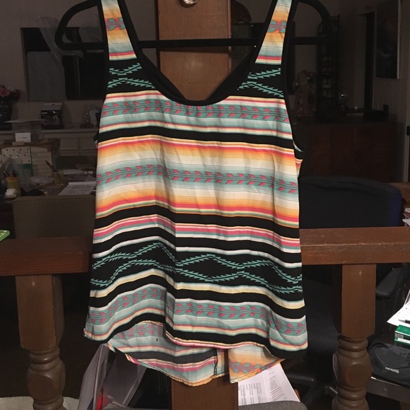 bow back detail aztec print top