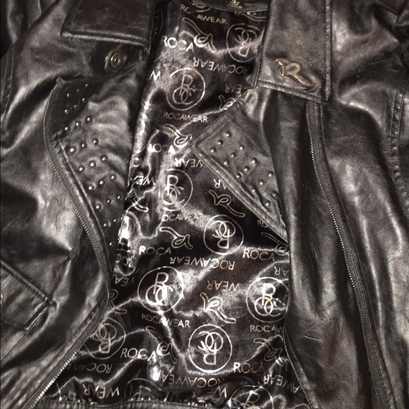 Leather biker jacket