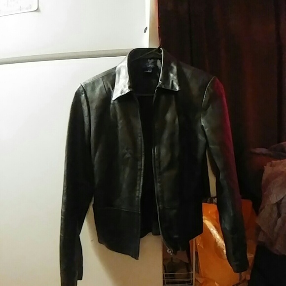 Black leather jacket