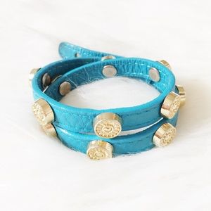 Turquoise Leather Studded Wrap Bracelet Turquoise Leather Studded Wrap Bracelet