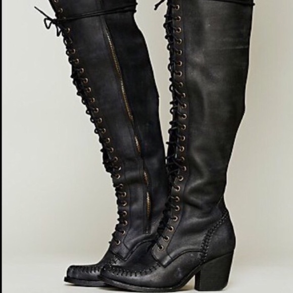 free people jeffery campbell high lace up boots