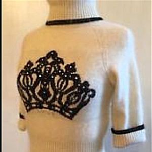 Bebe Rhinestone Angora sweater