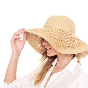 J. Crew textured summer straw beach hat