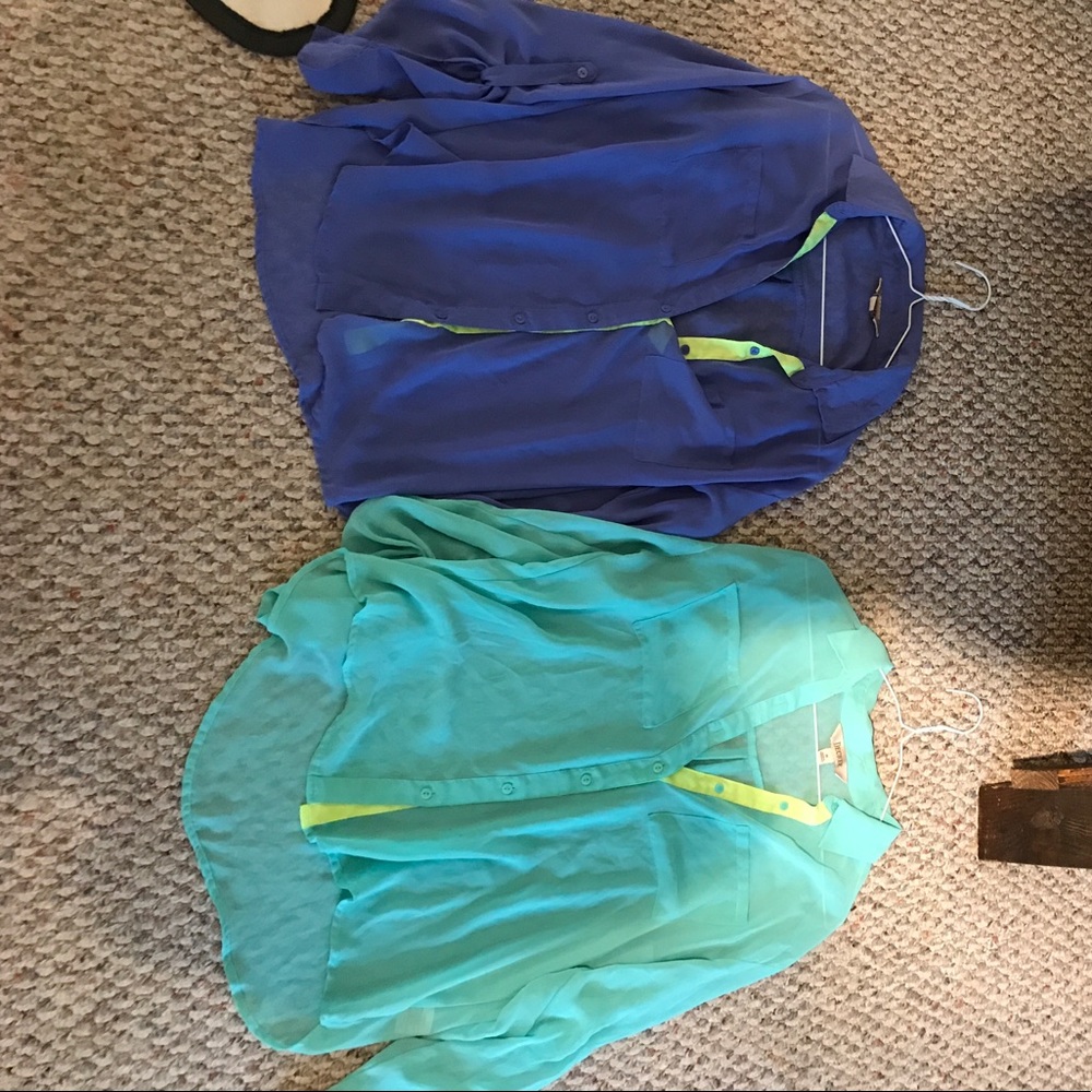 pair of sheer blouses