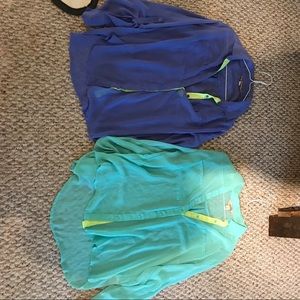 pair of sheer blouses