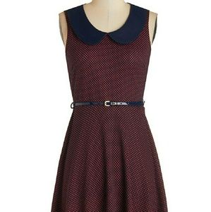 ModCloth Work to Play dress in red dots